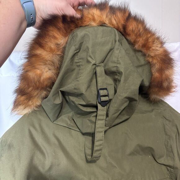 Vintage Triple F.A.T. Goose Puffer Coat Parka Jacket Sz 16/18 XL Fur Lined Hood - Picture 12 of 13